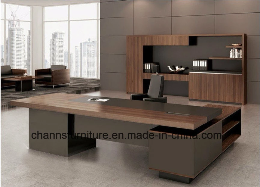 Modern Two Layer Big Size Office Table Boss Desk (CAS-MD18A45)