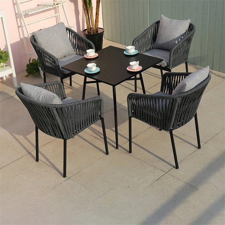 Hotel Bar Cafe Restraurant Aluminium Weaving Fabric Fast Dry Foam Patio Garden Outdoor Dining Furniture