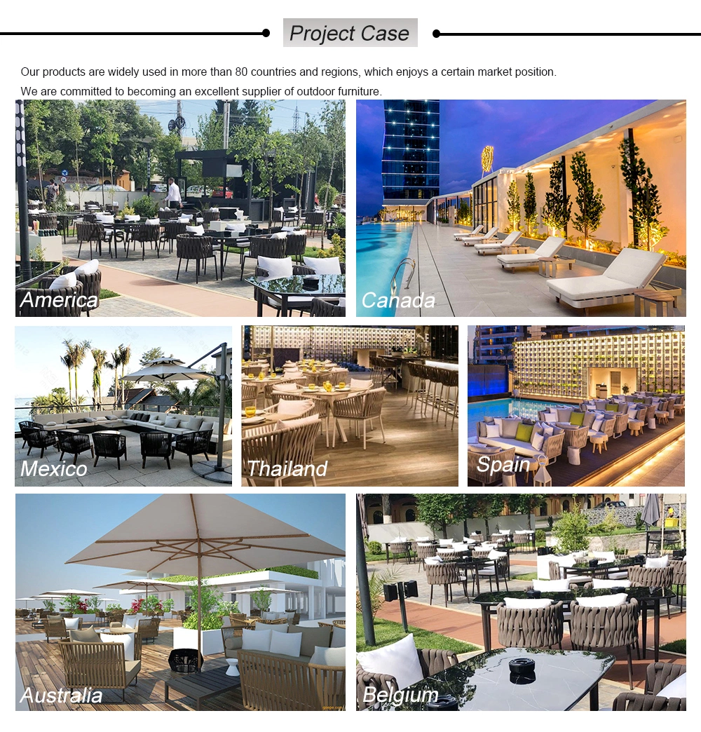 Hotel Bar Cafe Restraurant Aluminium Weaving Fabric Fast Dry Foam Patio Garden Outdoor Dining Furniture