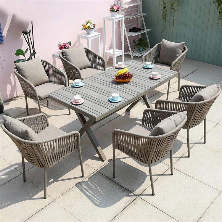 Hotel Bar Cafe Restraurant Aluminium Weaving Fabric Fast Dry Foam Patio Garden Outdoor Dining Furniture