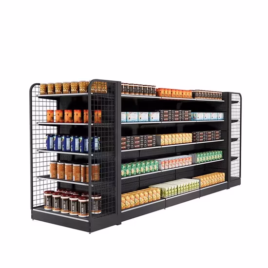 Morden Elegante colore negozio di alimentari Negozio Usded Gondola Display al dettaglio Scaffale del supermercato in metallo d'acciaio